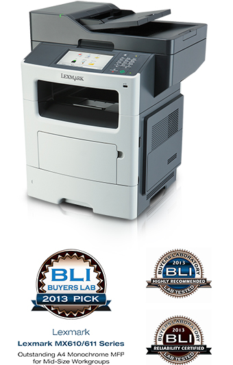 L'imprimante Lexmark MX610/611 s'est vue décerner le 2013 Pick Award de BLI