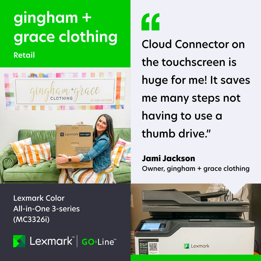Use case summary: gingham + grace clothing - Retail printing with Lexmark